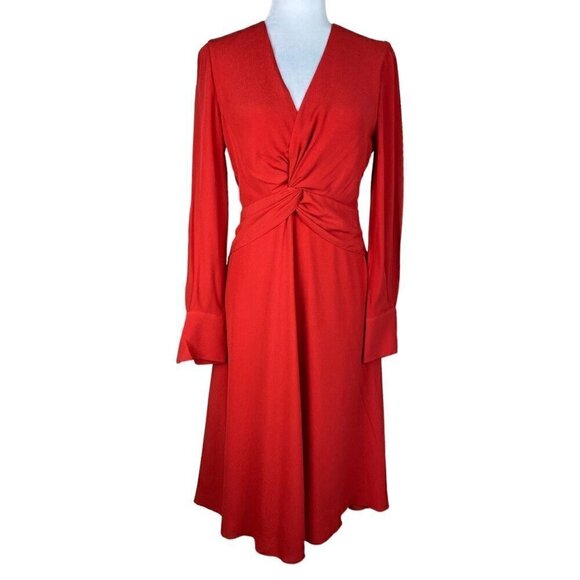 Equipment Short Faun Dress NWT $475 in Aura Orange / Poppy Red Women's Size 4 - Picture 2 of 13